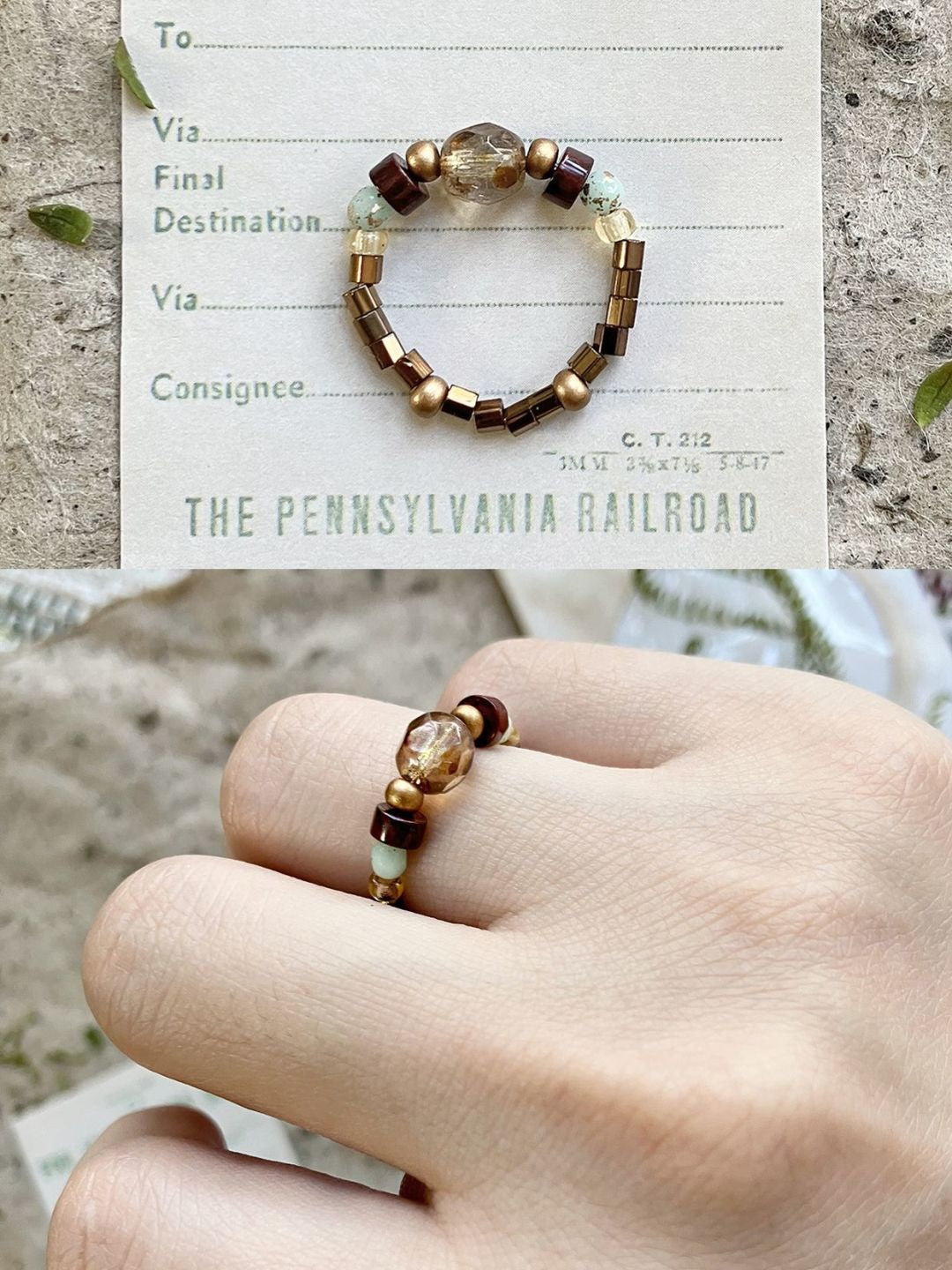 "Original, Niche, and Unique Natural Stone Rings (Default 6cm Elastic Cord)"